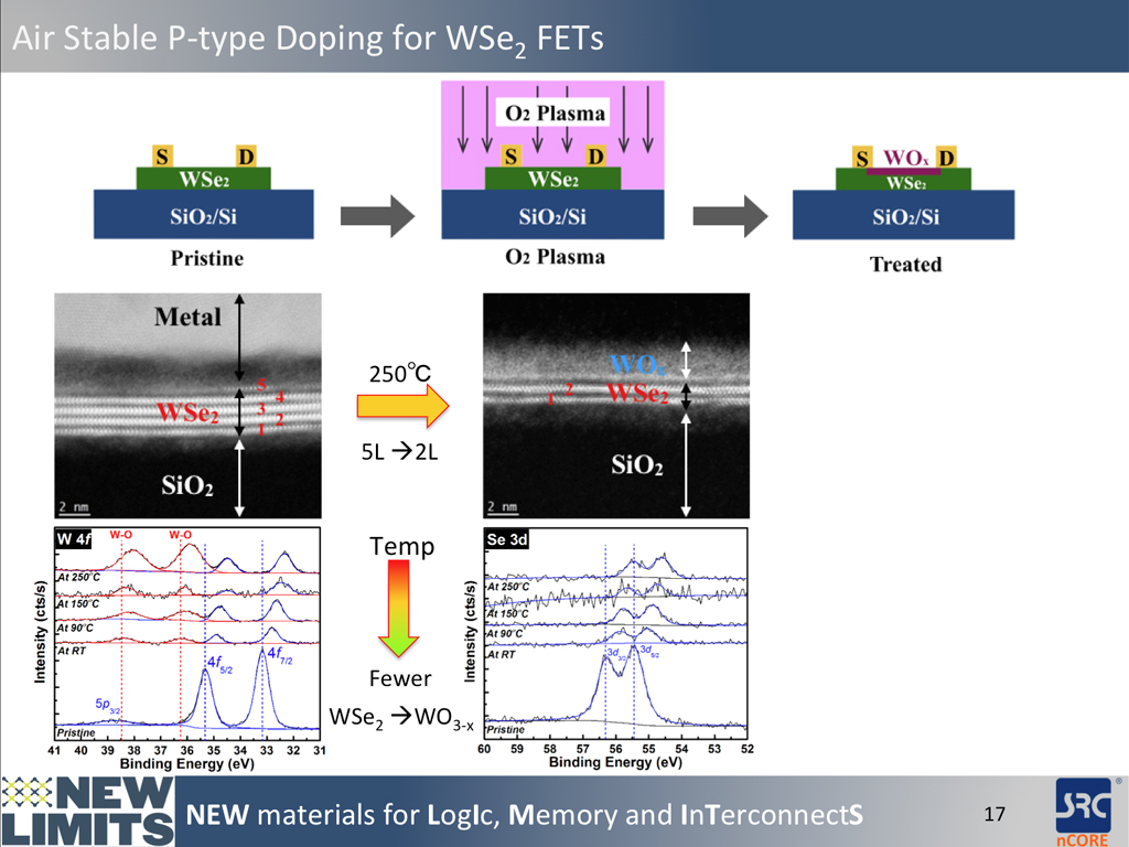 Air Stable P-type Doping for WSe2 FETs