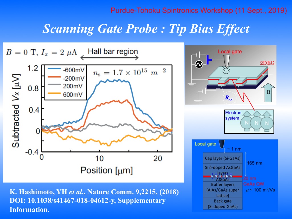 Scanning Gate Probe : Tip Bias Effect
