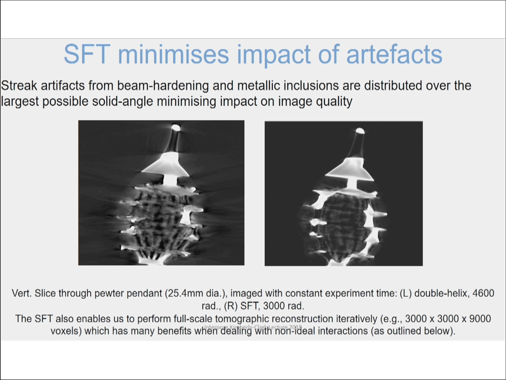 SFT minimises impact of artefacts