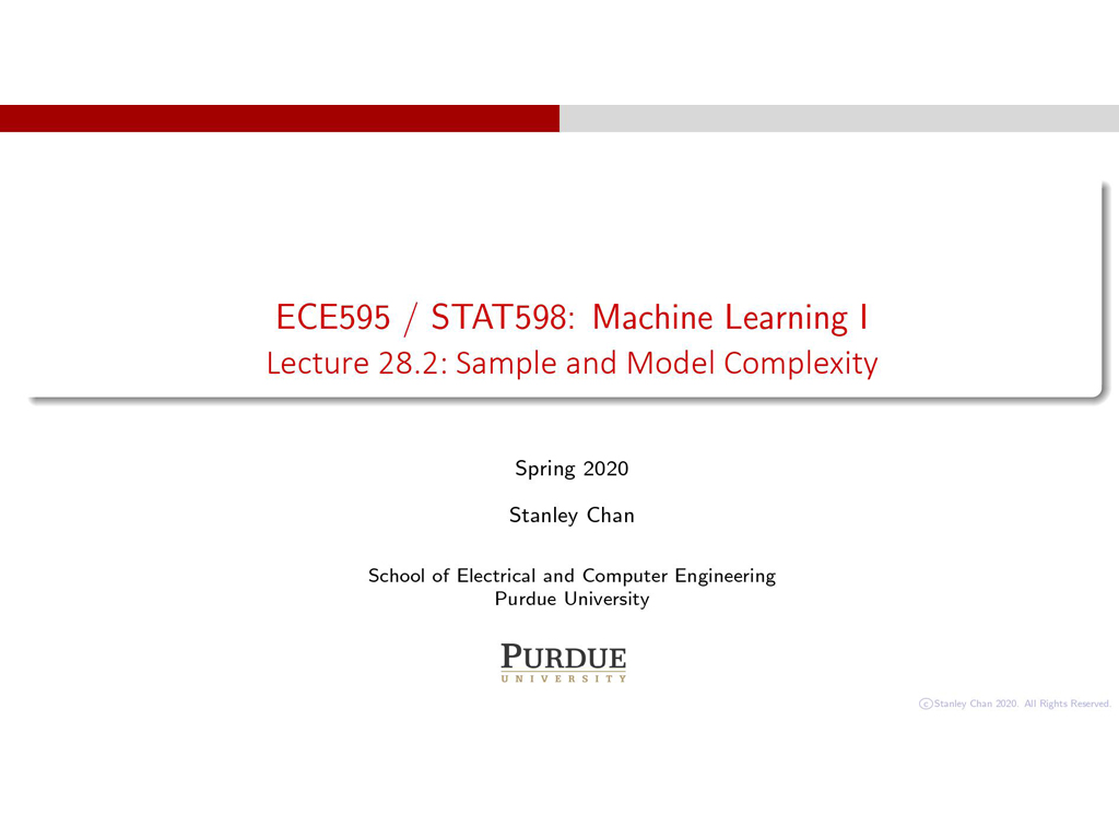 Lecture 28.2: Sample and Model Complexity