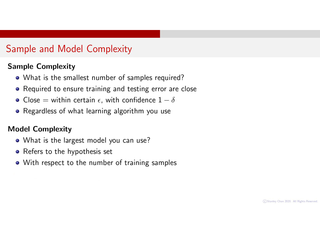 Sample and Model Complexity