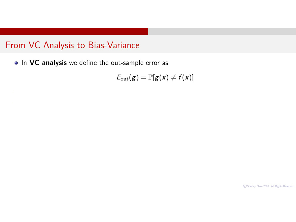From VC Analysis to Bias-Variance