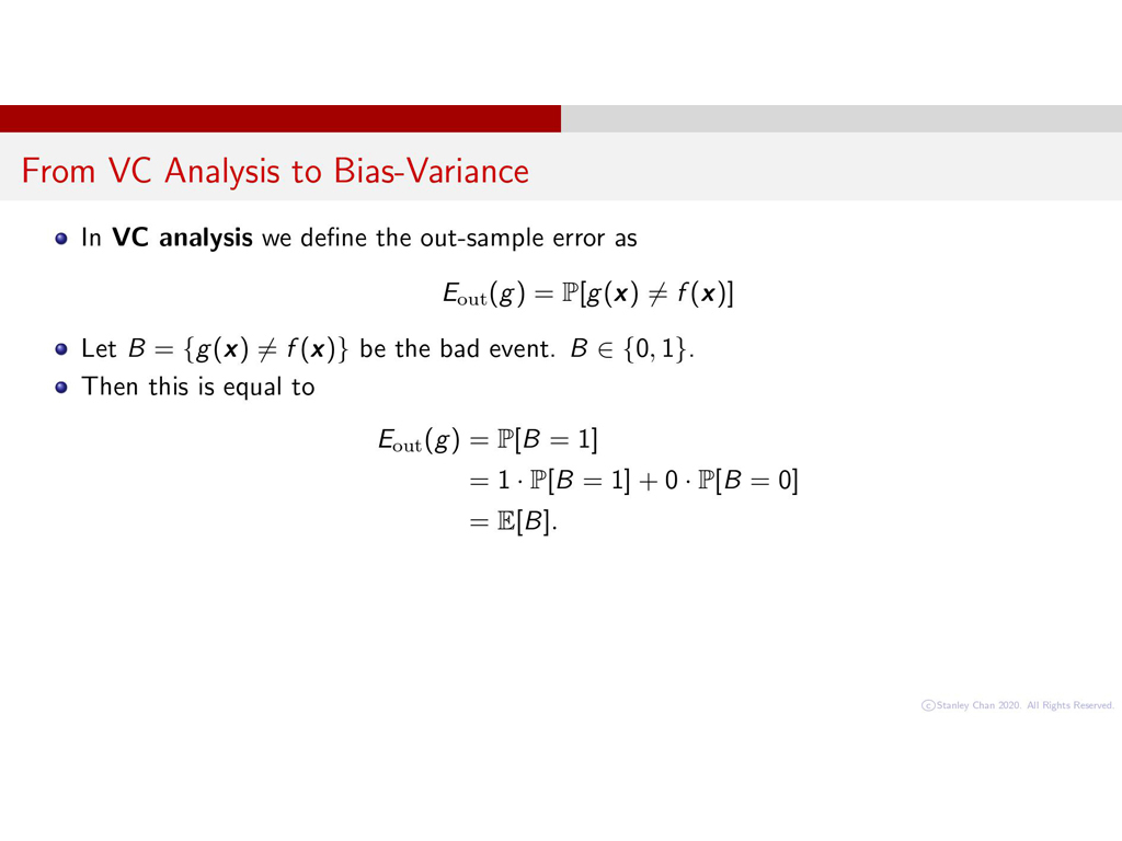 From VC Analysis to Bias-Variance