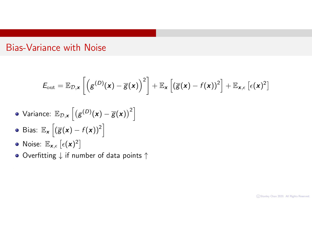 Bias-Variance with Noise