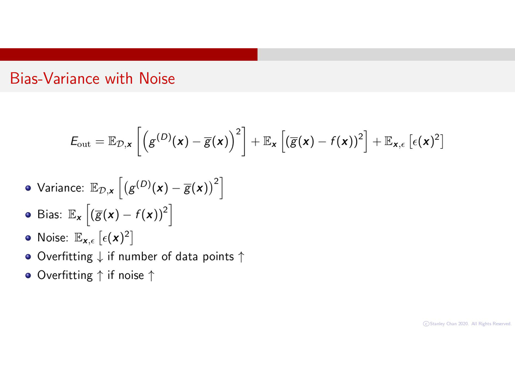 Bias-Variance with Noise