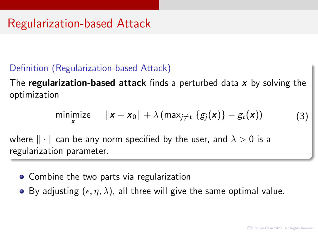 Regularization-based Attack