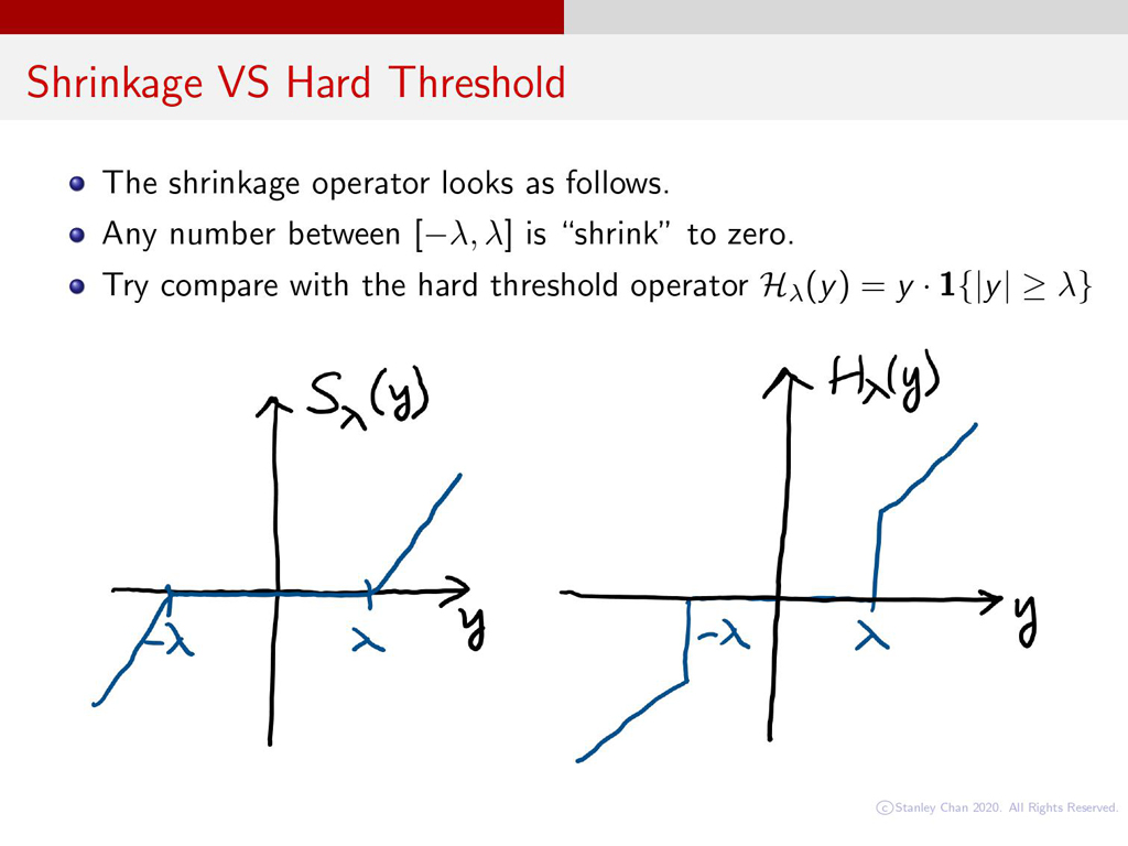 Shrinkage VS Hard Threshold