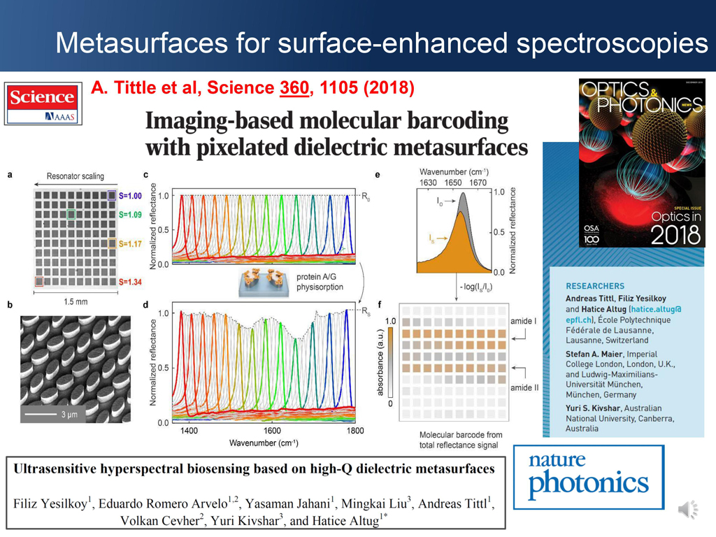 Metasurfaces for surface-enhanced spectroscopies