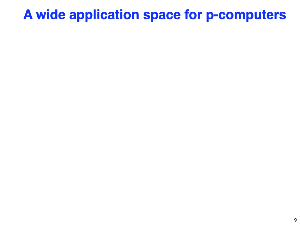 A wide application space for p-computers