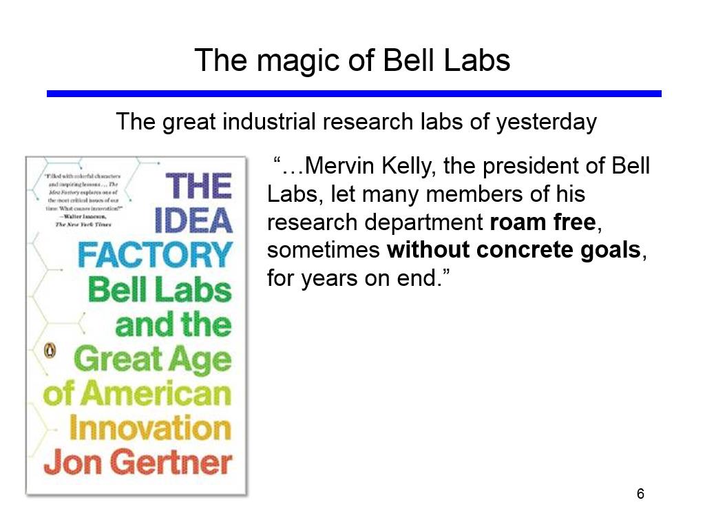 The magic of Bell Labs