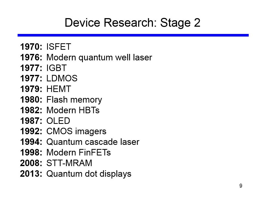 Device Research: Stage 2