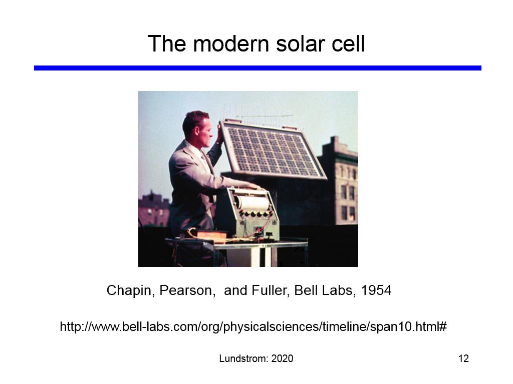 The modern solar cell