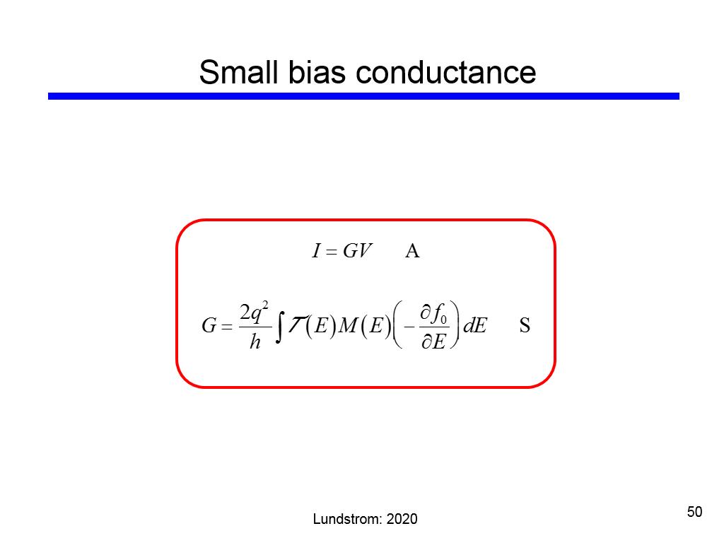 Small bias conductance