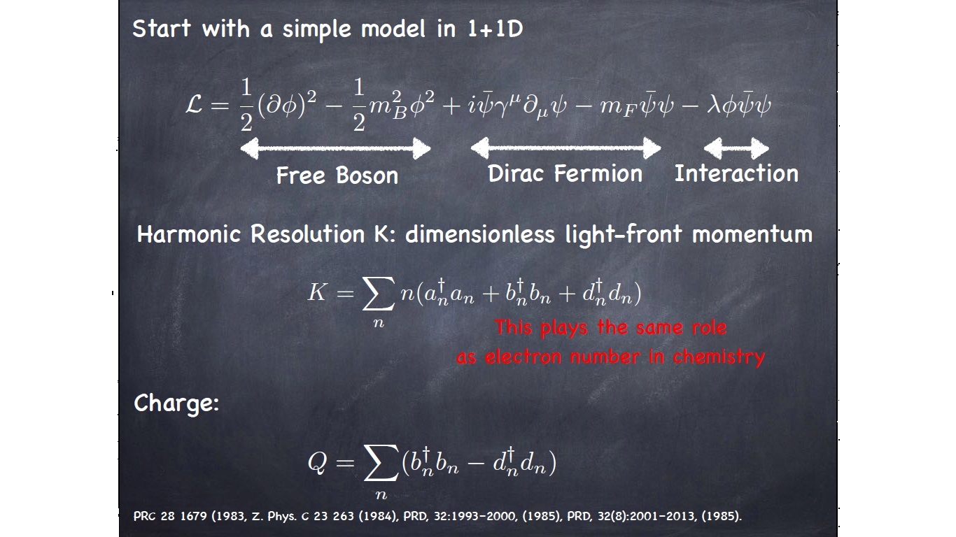 Start with a simple model in 1+1D