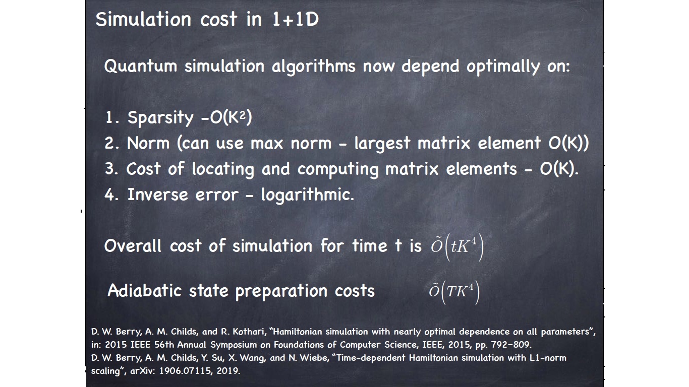 Simulation cost in 1+1D