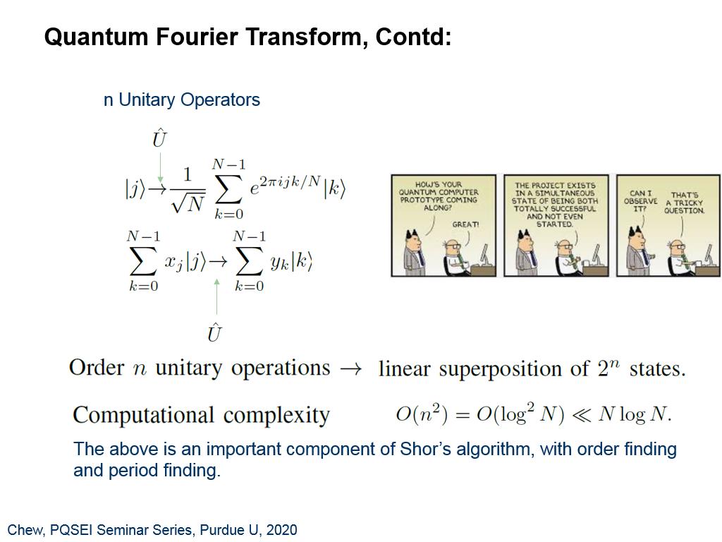 Quantum Fourier Transform, Contd: