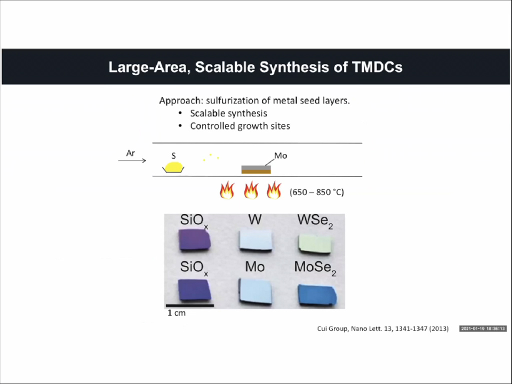 Large-Area, Scalable Synthesis of TMDCs