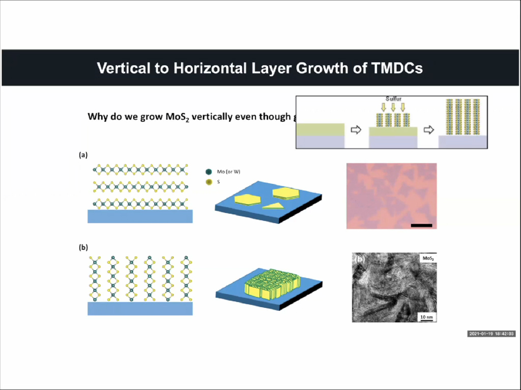 Vertical to Horizontal Layer Growth of TMDCs
