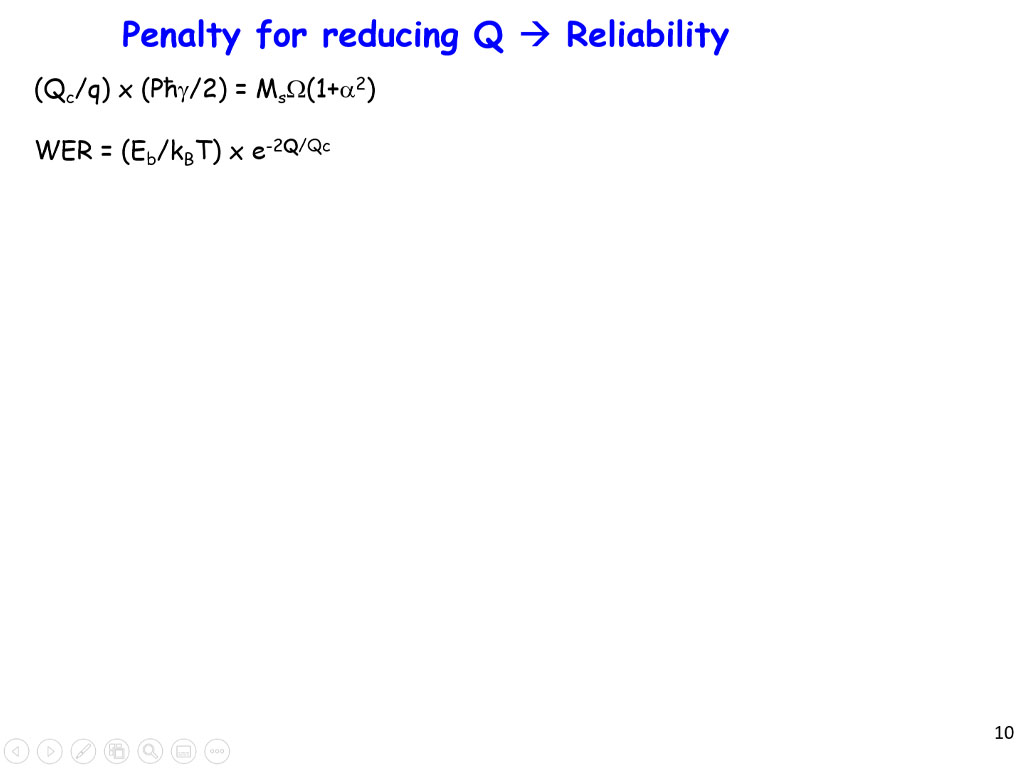 Penalty for reducing Q  Reliability