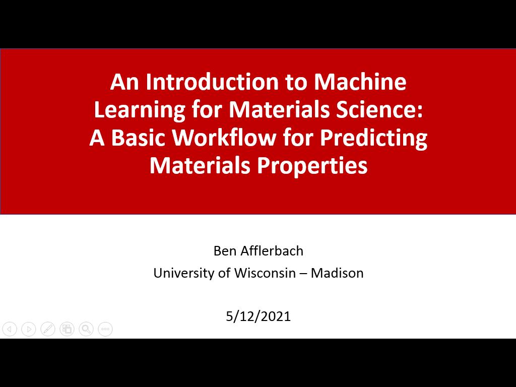 An Introduction to Machine Learning for Materials Science: A Basic Workflow for Predicting Materials Properties