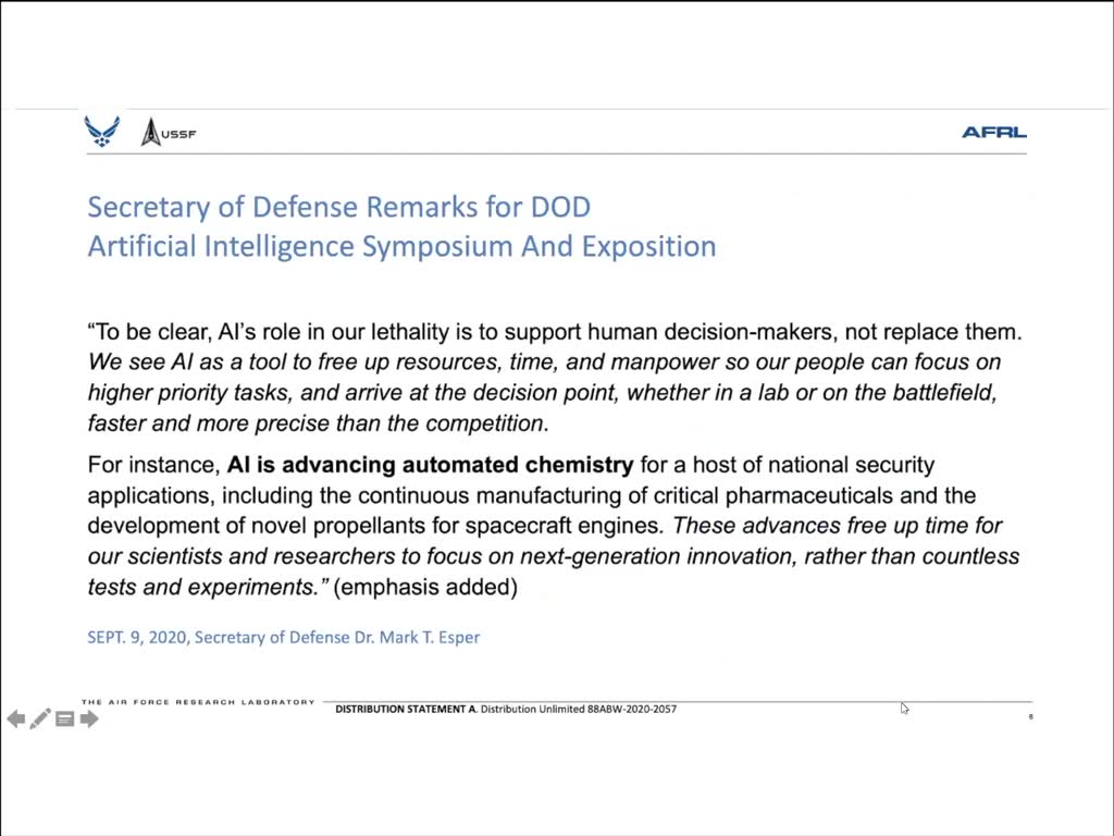 Secretary of Defense Remarks for DOD