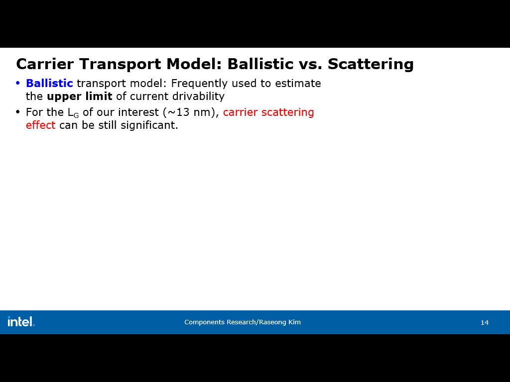 Carrier Transport Model: Ballistic vs. Scattering