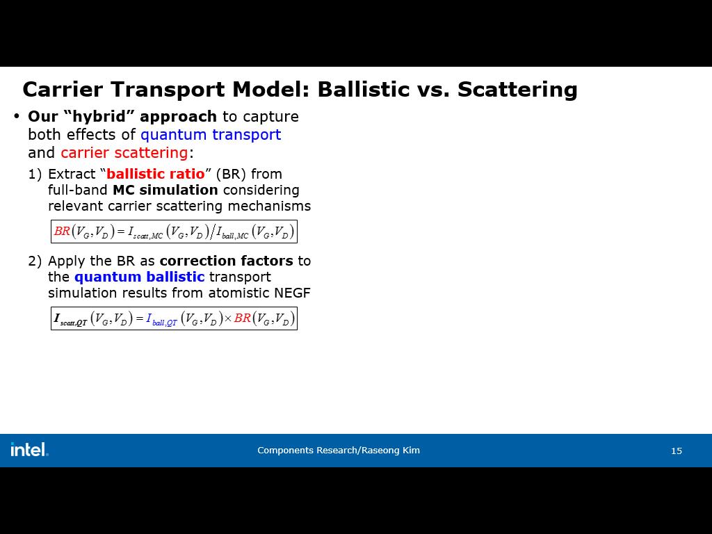 Carrier Transport Model: Ballistic vs. Scattering