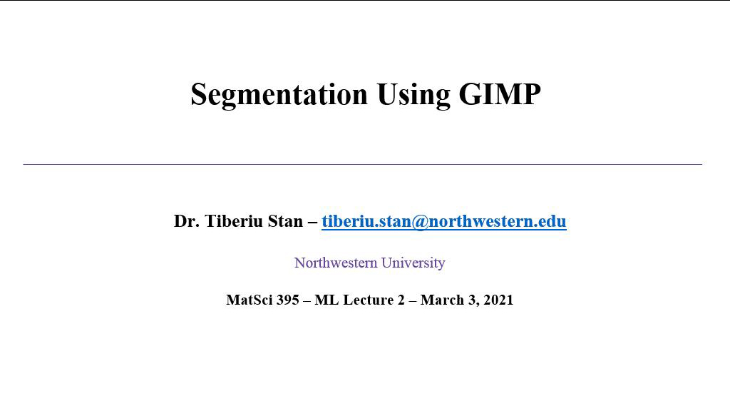 LecturetSegmentation Using GIMP