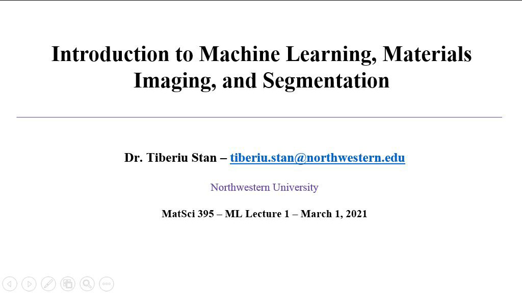 Lecture 1: Introduction to Machine Learning, Materials Imaging, and Segmentation