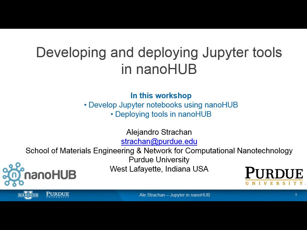 Developing and deploying Jupyter tools in nanoHUB