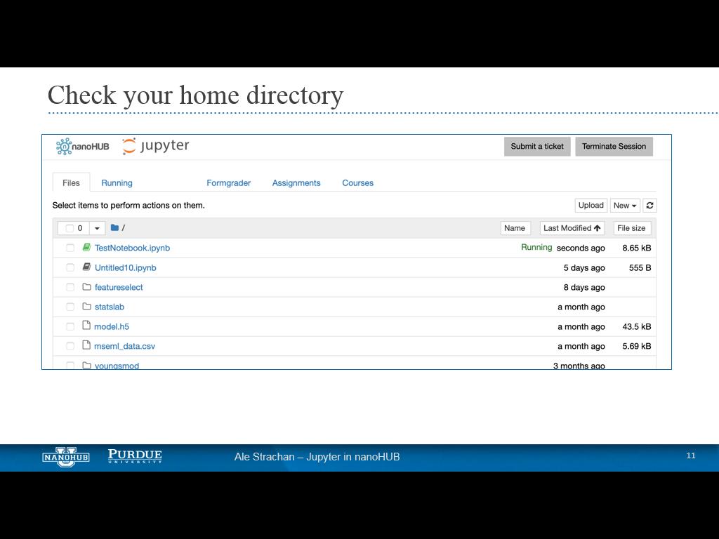Check your home directory