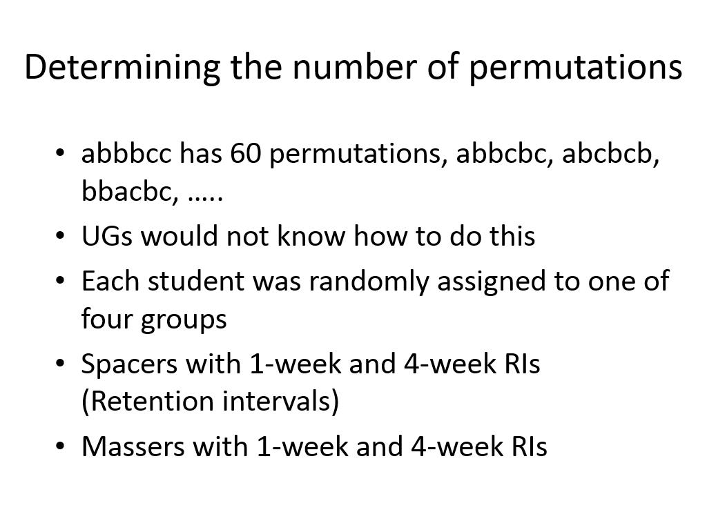 Determining the number of permutations