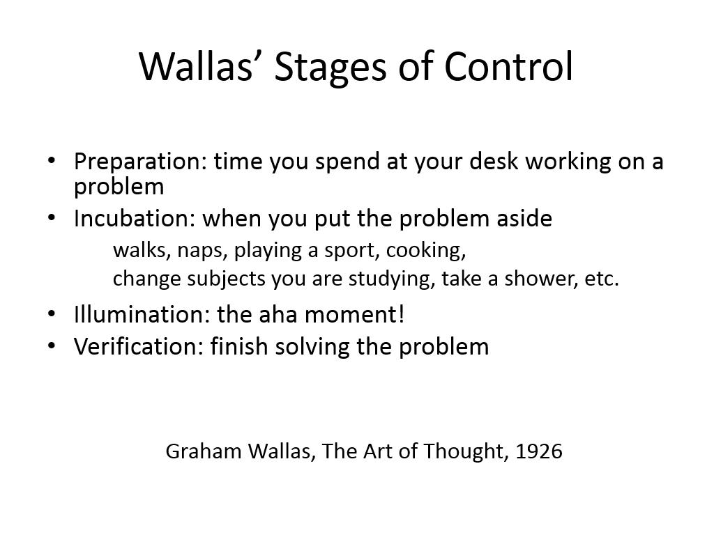 Wallas' Stages of Control