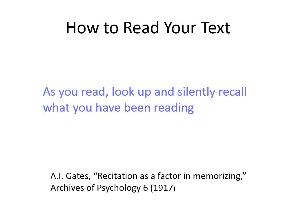 How to Read Your Text