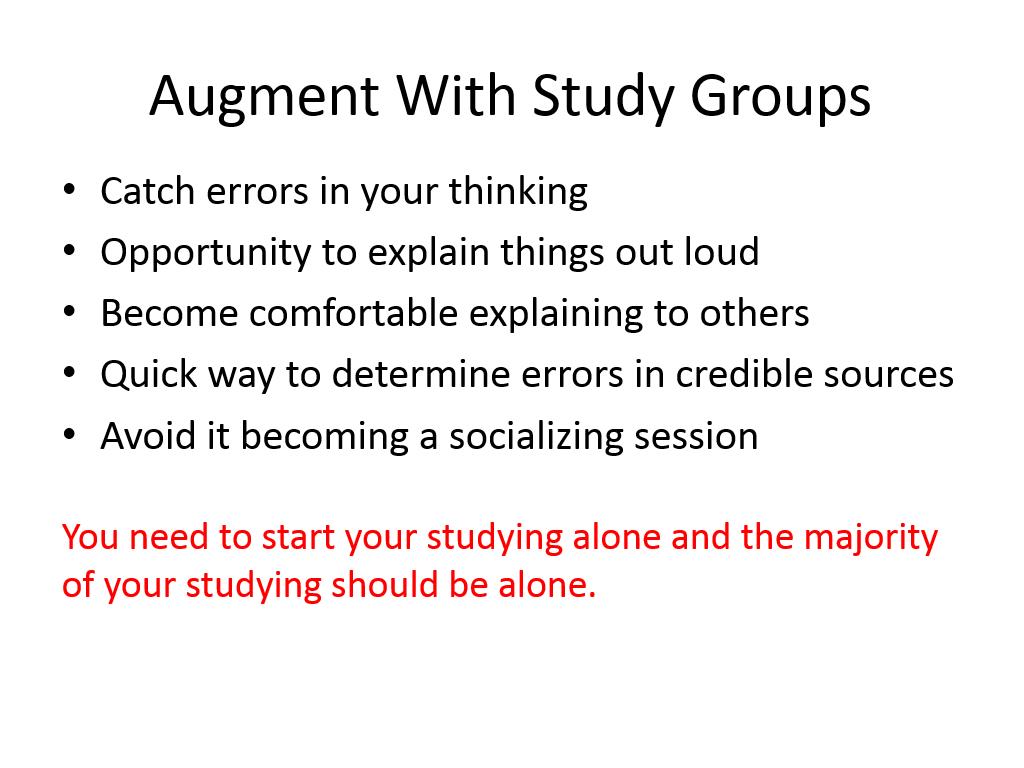 Augment With Study Groups