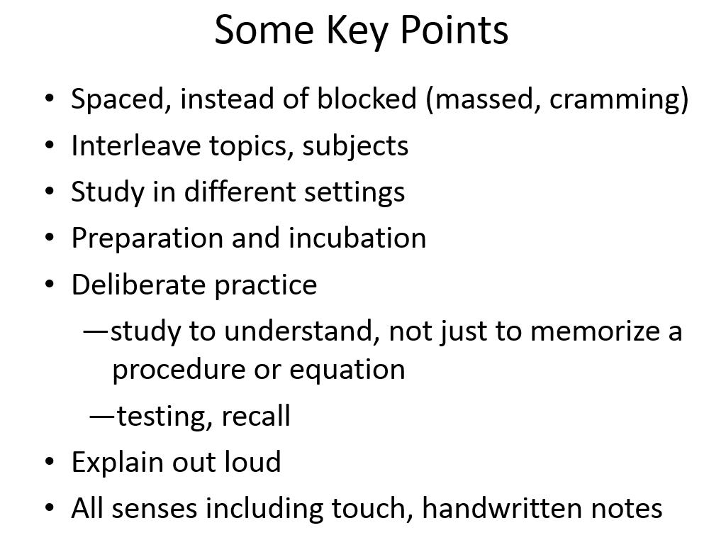 Some Key Points