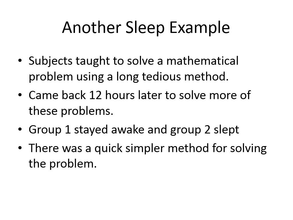 Another Sleep Example