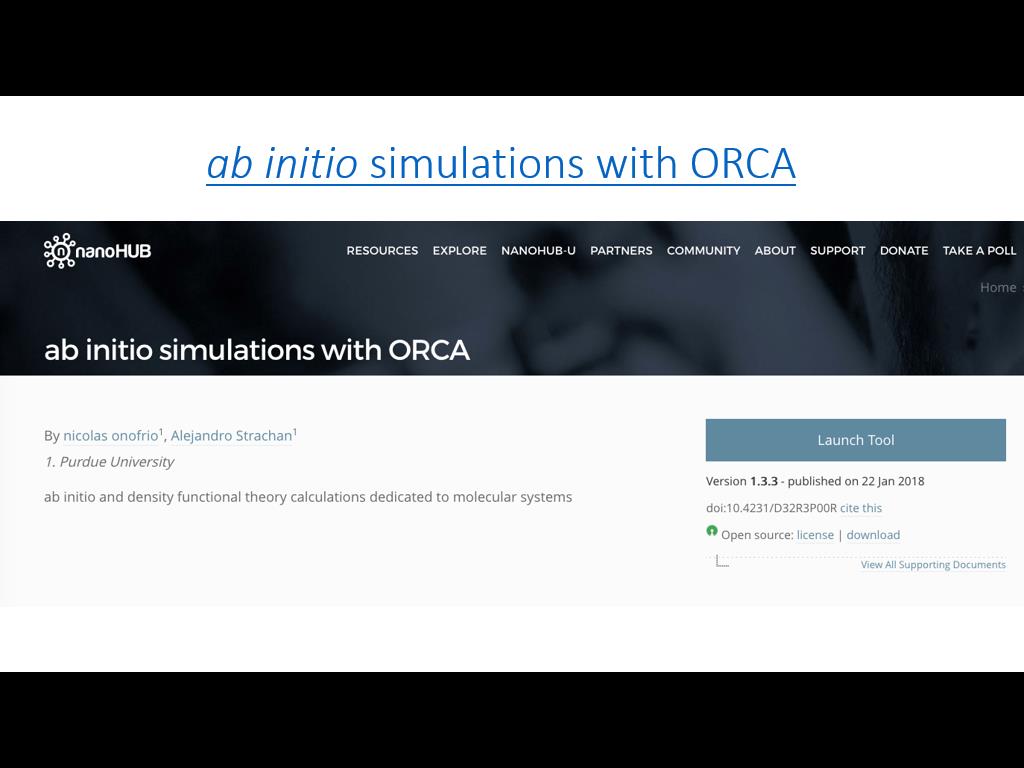 ab initio simulations with ORCA