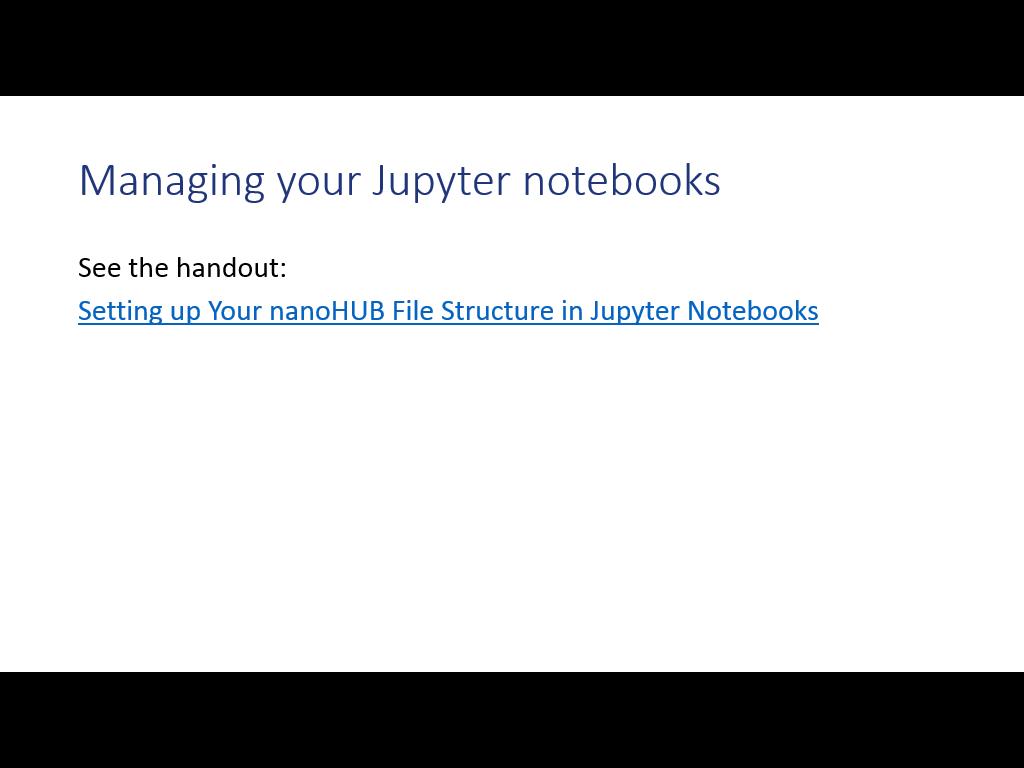Managing your Jupyter notebooks