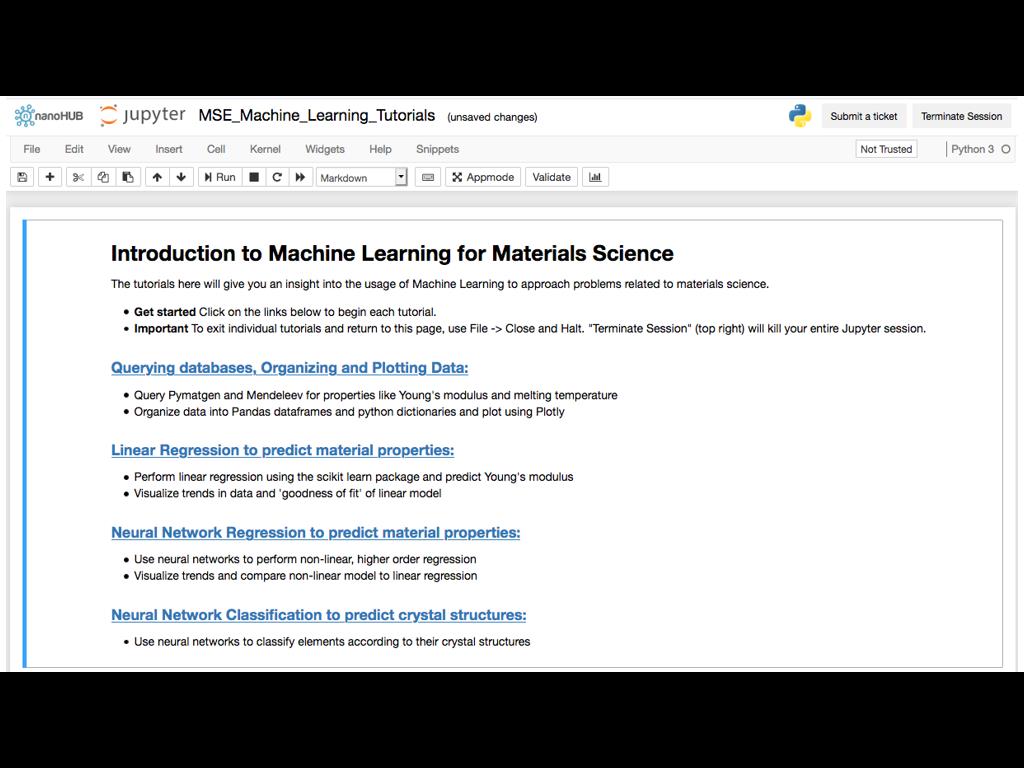 Introduction to Machine Learning for Material Science