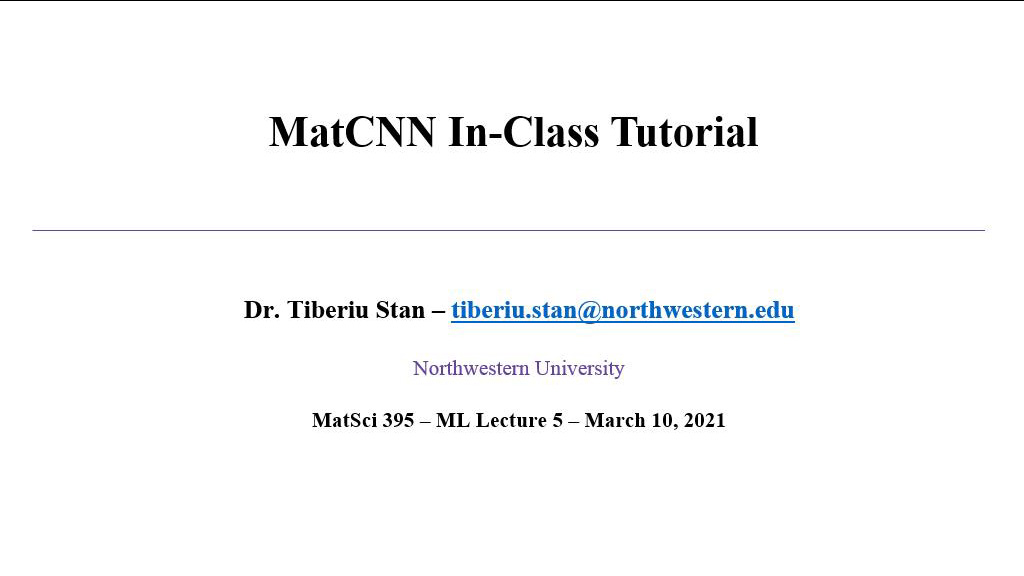 Lecture 5: MatCNN In-Class Tutorial