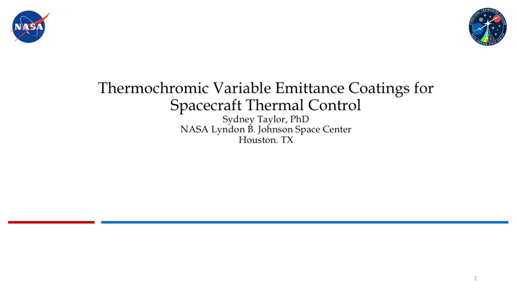 Thermochromic Variable Emittance Coatings for Spacecraft Thermal Control