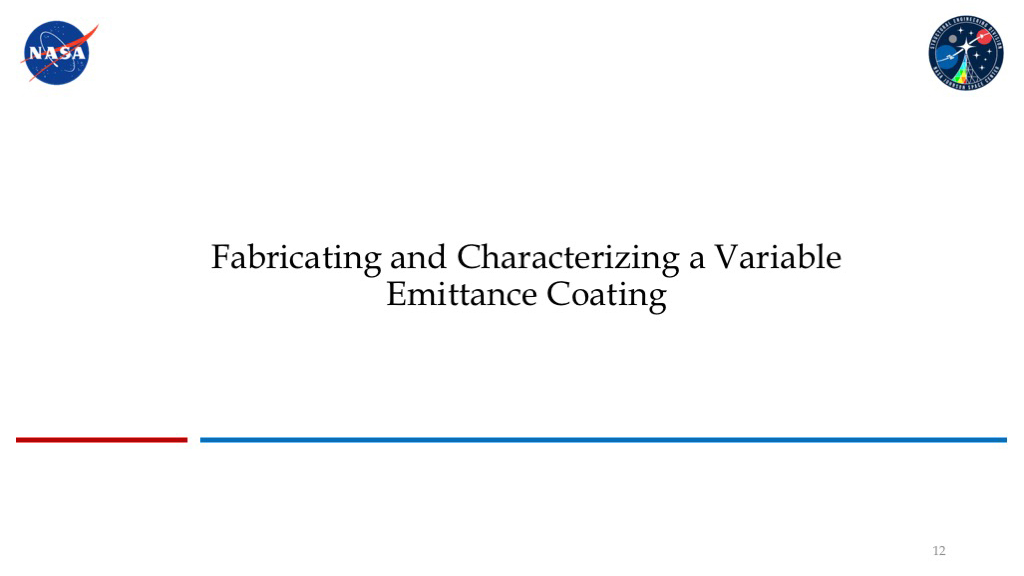 Fabricating and Characterizing a Variable Emittance Coating