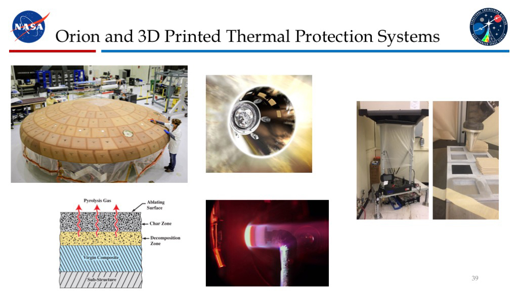 Orion and 3D Printed Thermal Protection Systems