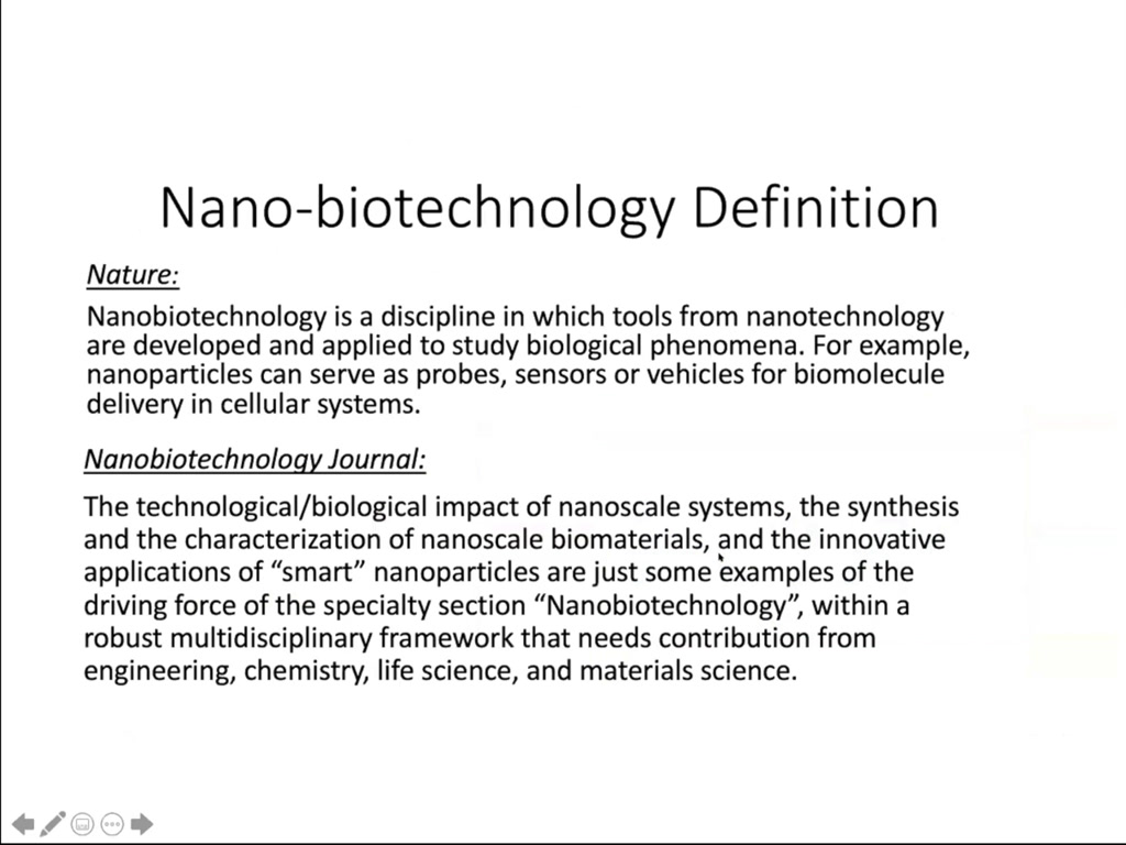 Nano-biotechnology Definition