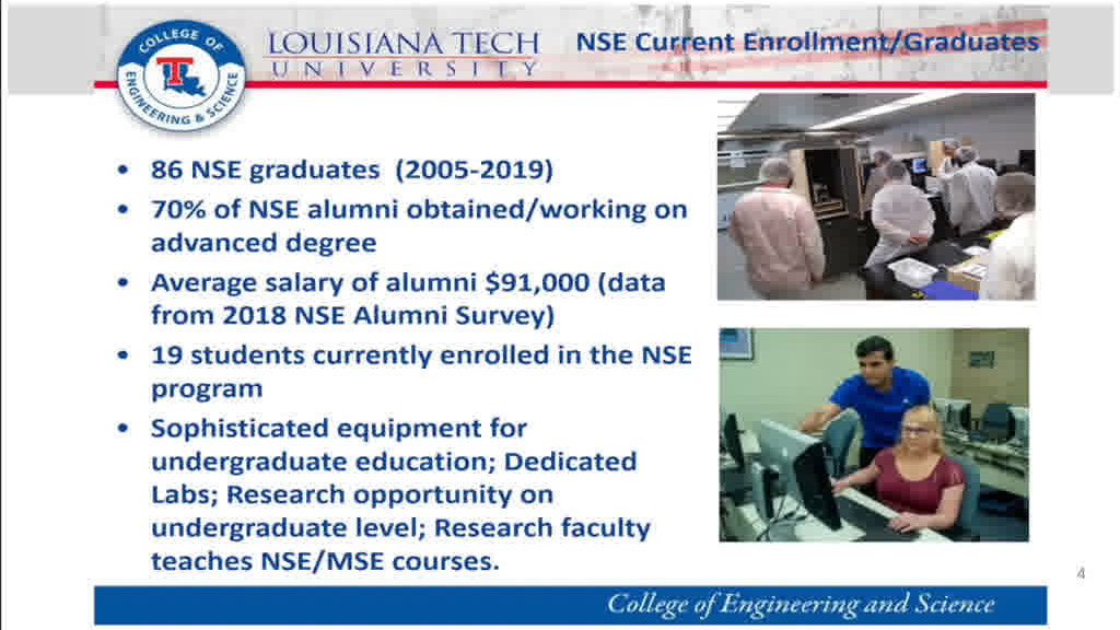 NSE Current Enrollment/Graduates