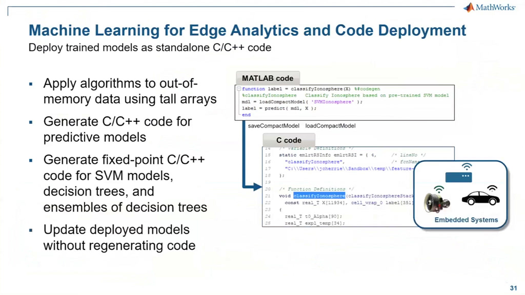 Machine Learning for Edge Analytics and Code Deployment