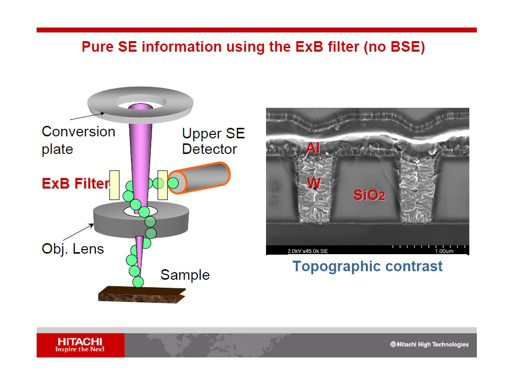 Pure SE information using the ExB filter (no BSE)