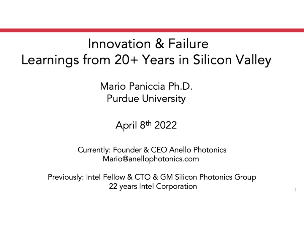 Innovation & Failure Learnings from 20+ Years in Silicon Valley