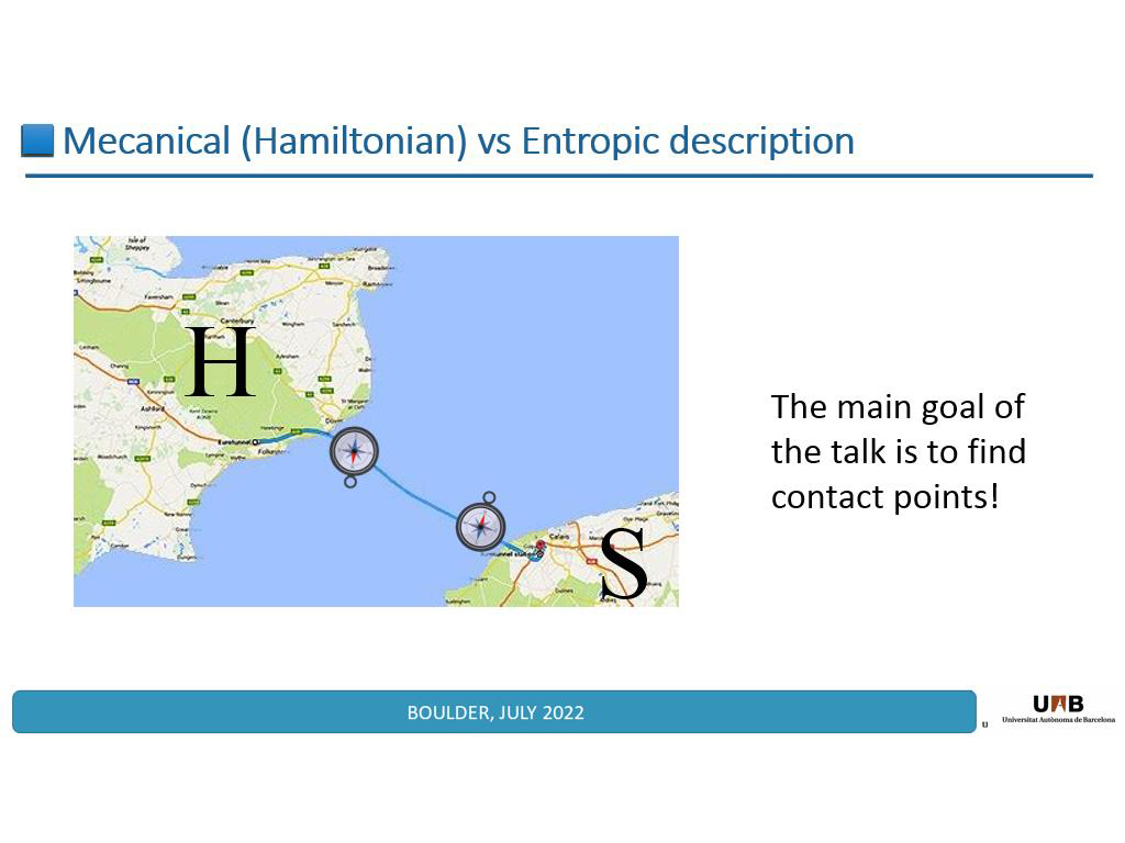 Mecanical (Hamiltonian) vs Entropic description